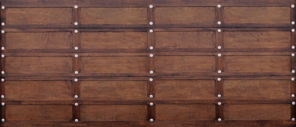 Stud style double wooden garage door