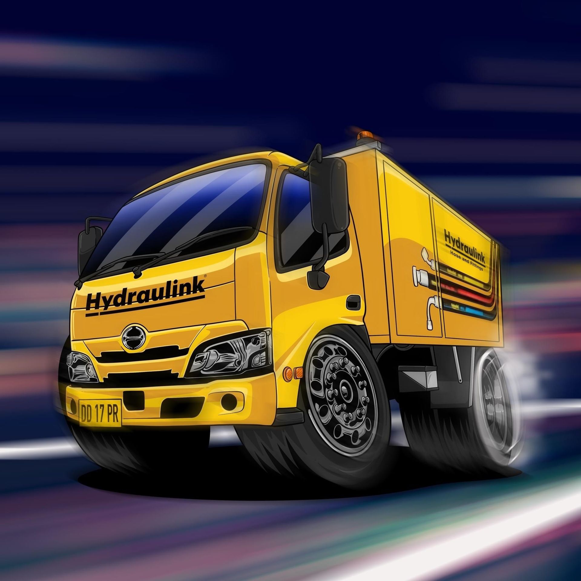 Shiny Yellow Truck Pipe — Gold Coast, QLD — Hydraulink