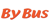 Um logotipo de ônibus vermelho em um fundo branco.