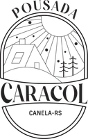 Um logotipo em preto e branco para um hotel chamado pousada caracol.