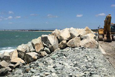 Large Rocks Forming a Breakwater on a Coastline — CJD Investments (NQ) Pty Ltd in Mackay Harbour, QLD