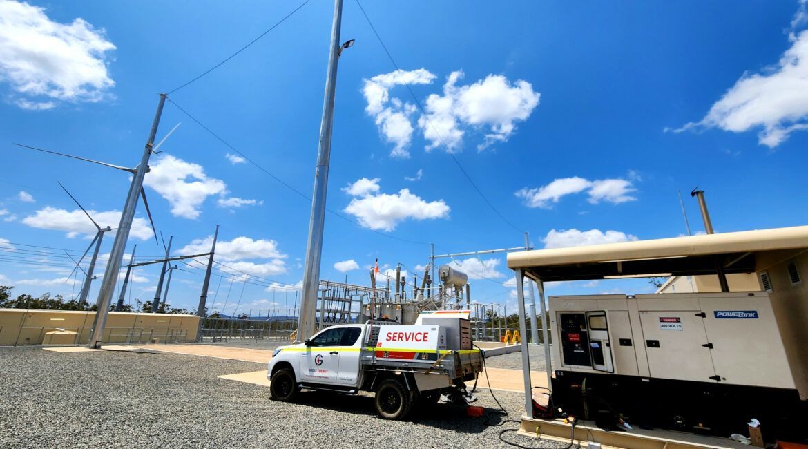 A Truck Is Parked In Front Of A Power Station — Great Energy in Portsmith, QLD