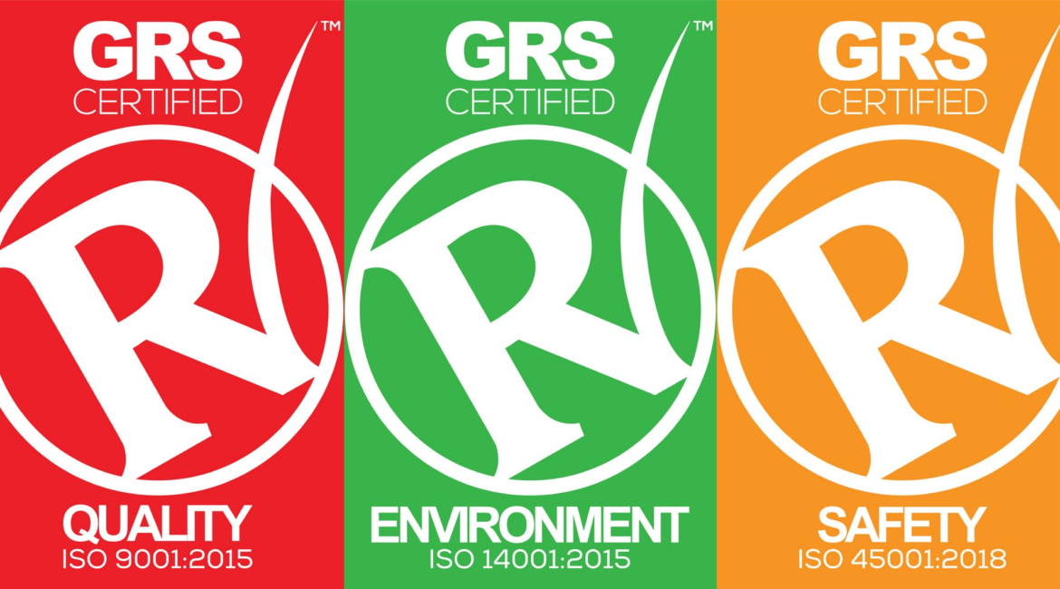 Three Logos For Grs Certified Quality Environment And Safety — Great Energy in Portsmith, QLD