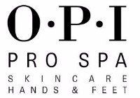 Het logo voor opi pro spa skincare hands and feet.