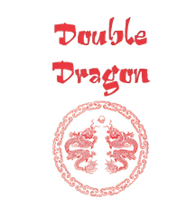 Double Dragon Full Logo with two red dragons in a circle