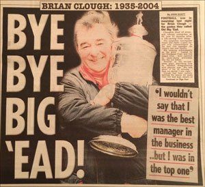 Brian Clough newspaper cutting