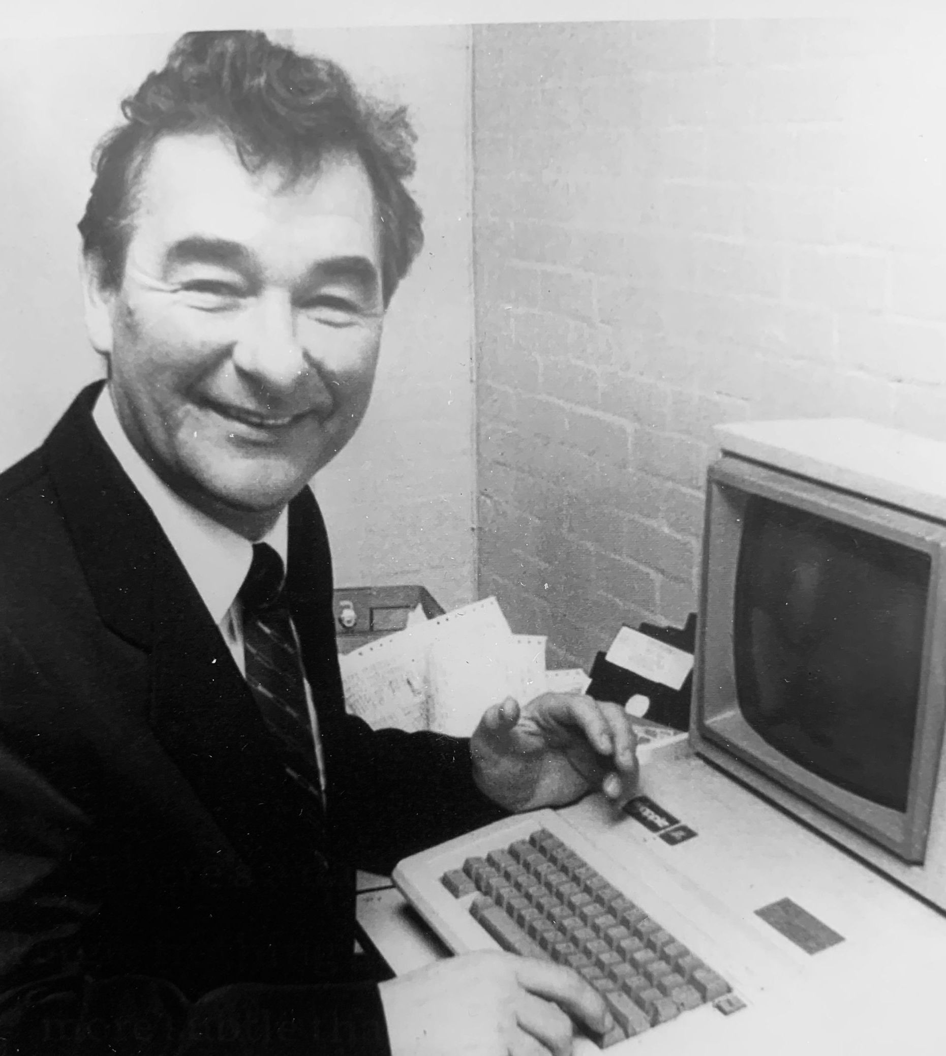 Cloughie at computer