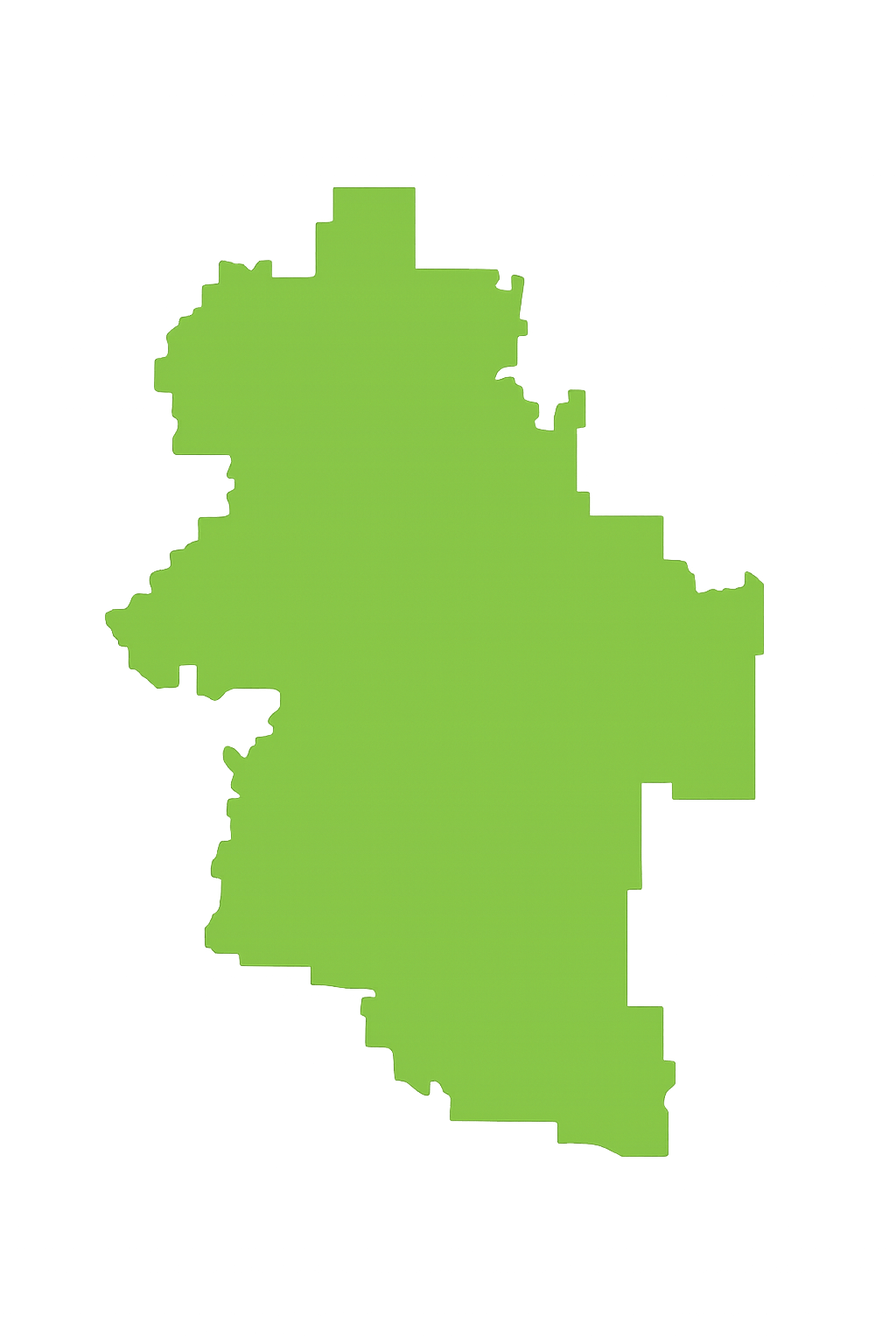 View Pro Touch Movers' full-service moving coverage across Florida counties. A green map of a city on a white background.