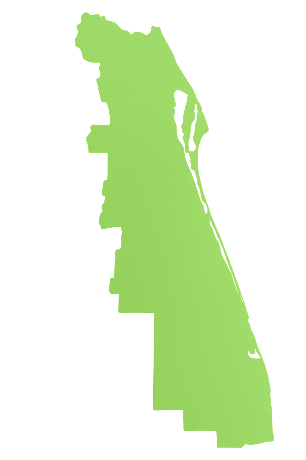 View Pro Touch Movers' full-service moving coverage across Florida counties. A green map of florida on a white background.