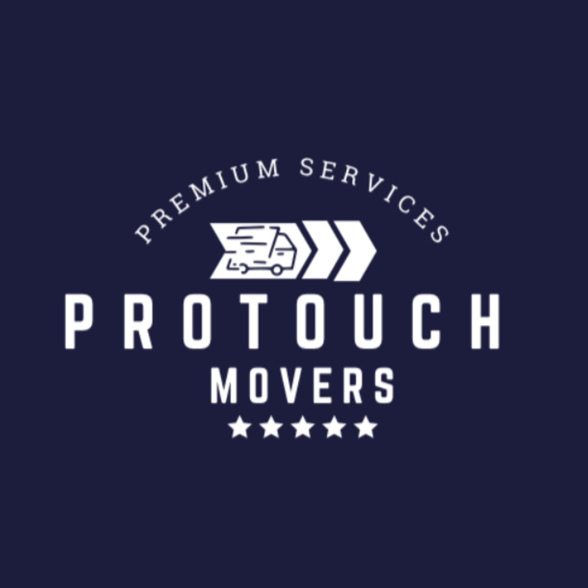 A logo for protouch movers is shown on a dark blue background