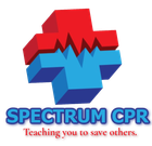 A logo for spectrum cpr teaching you to save others