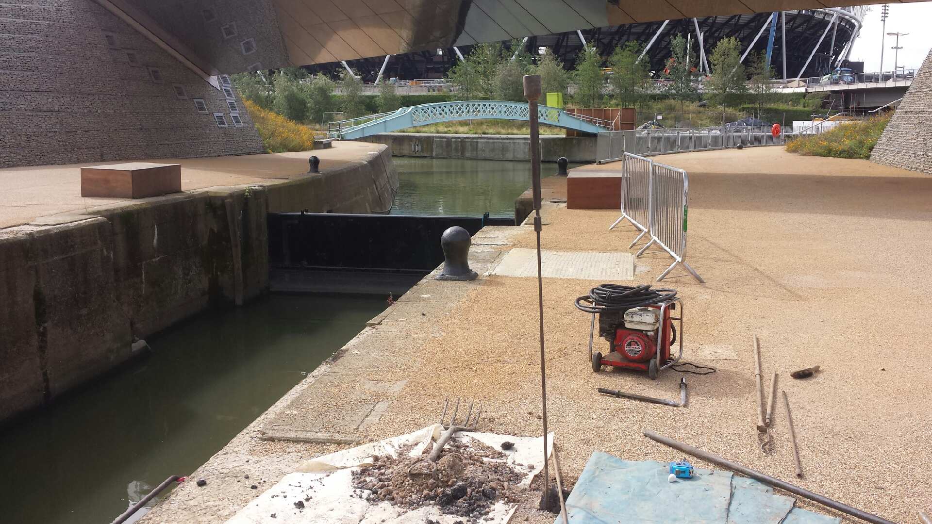 digging beside a canal