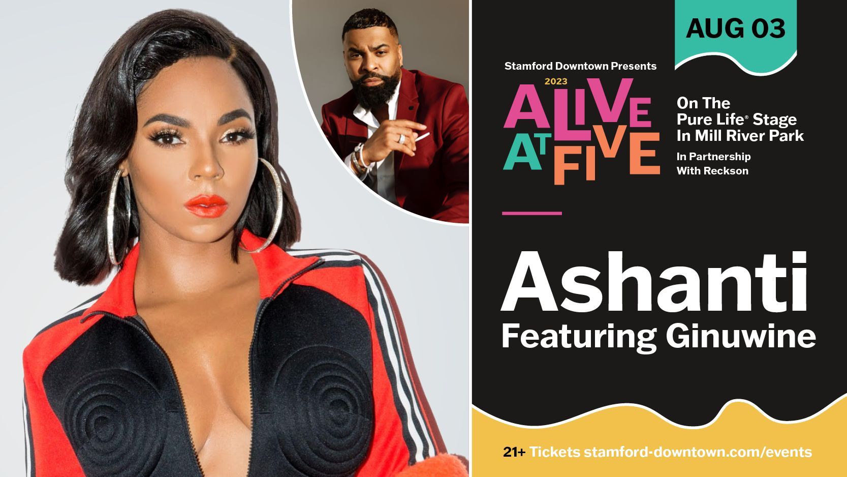 Ashanti takes the stage in Mill River Park in Stamford on Thursday ...