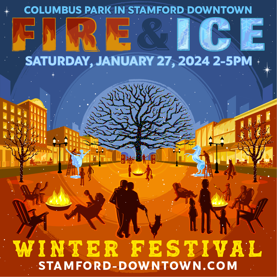 Fire & Ice Winter Festival in Columbus Park, Stamford on Sat, Jan 27.