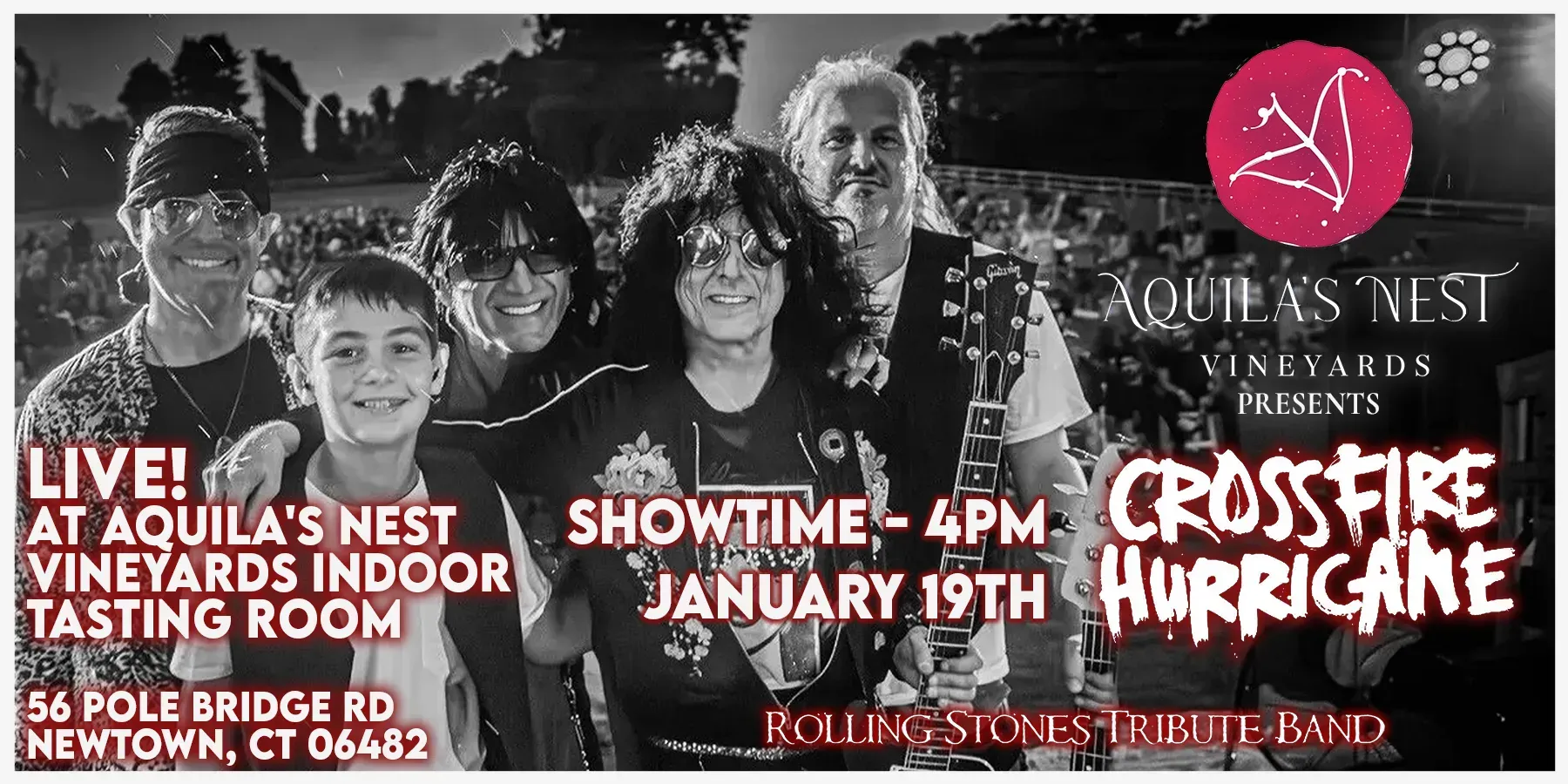 Rolling Stones Tribute Show Rocks Aquila's Nest Vineyards This Sunday, January 19.