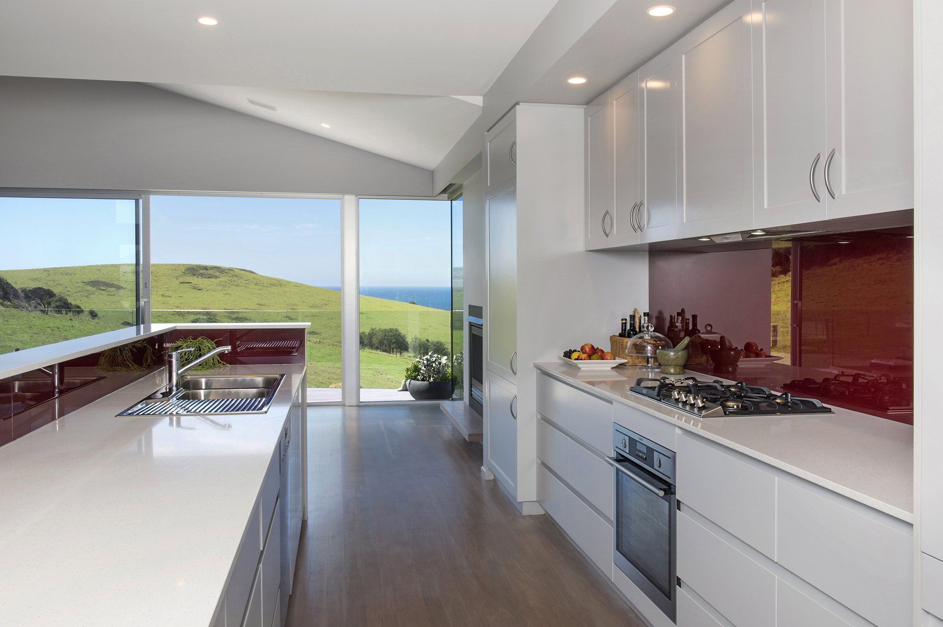 modern kitchen with beautiful views
