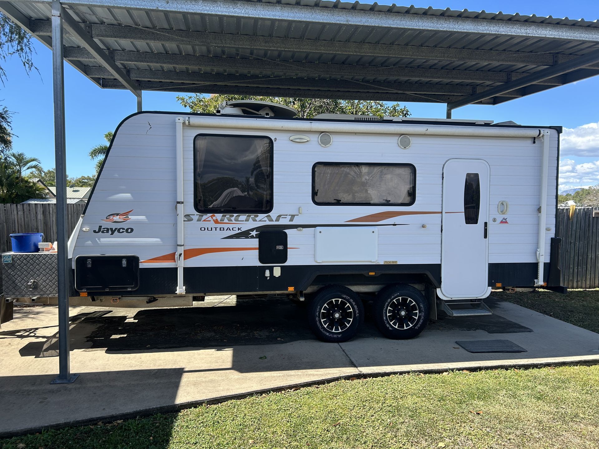 White RV Parked Outdoors — I & J Mechanical in Deeragun, QLD