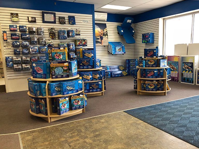 A store filled with lots of toys on shelves