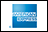 A blue american express logo on a white background.