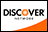 A blurred image of the discover logo on a white and orange background.