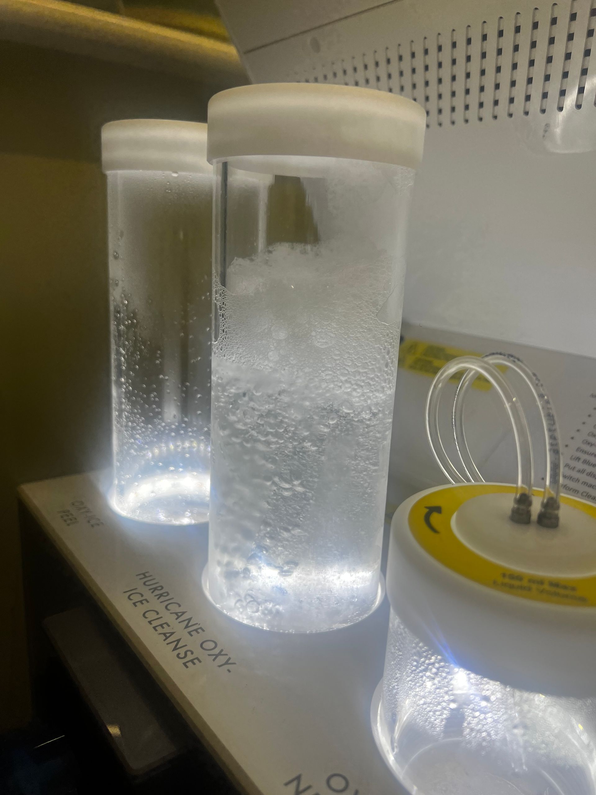 Tube with bubbles in