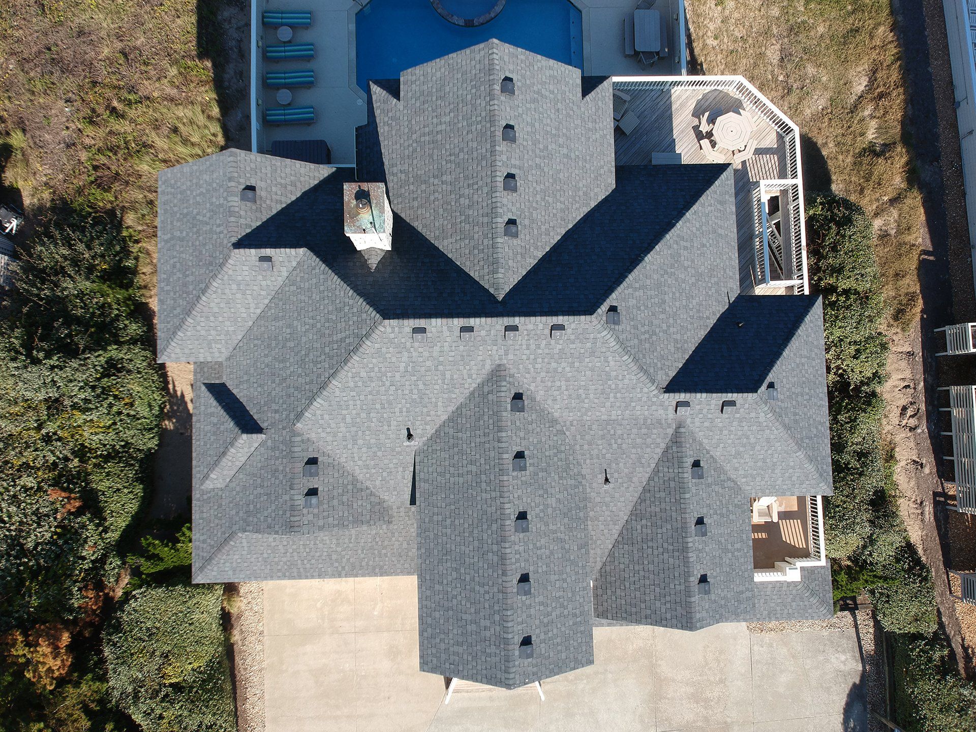 top down photo of roof