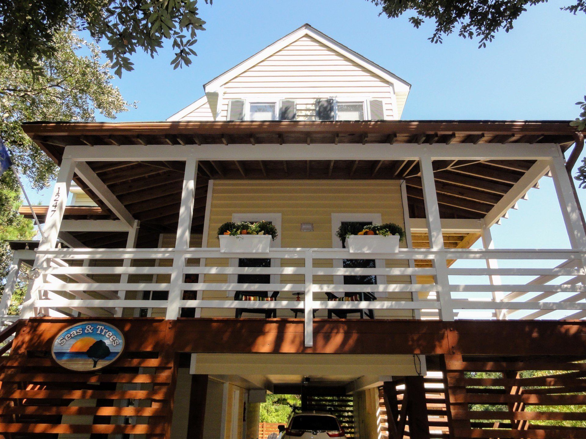 whole home exterior painting above car deck