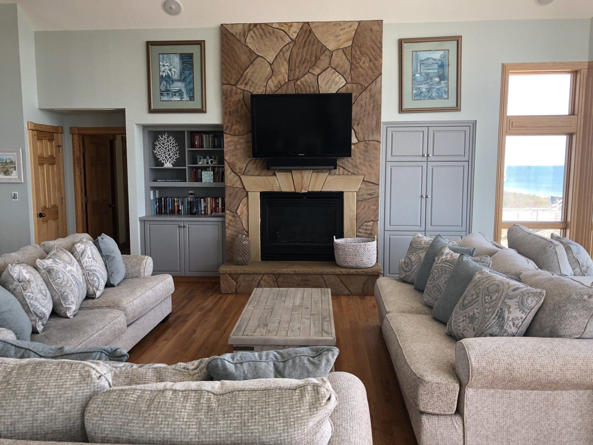 photo of great room after painting and updating