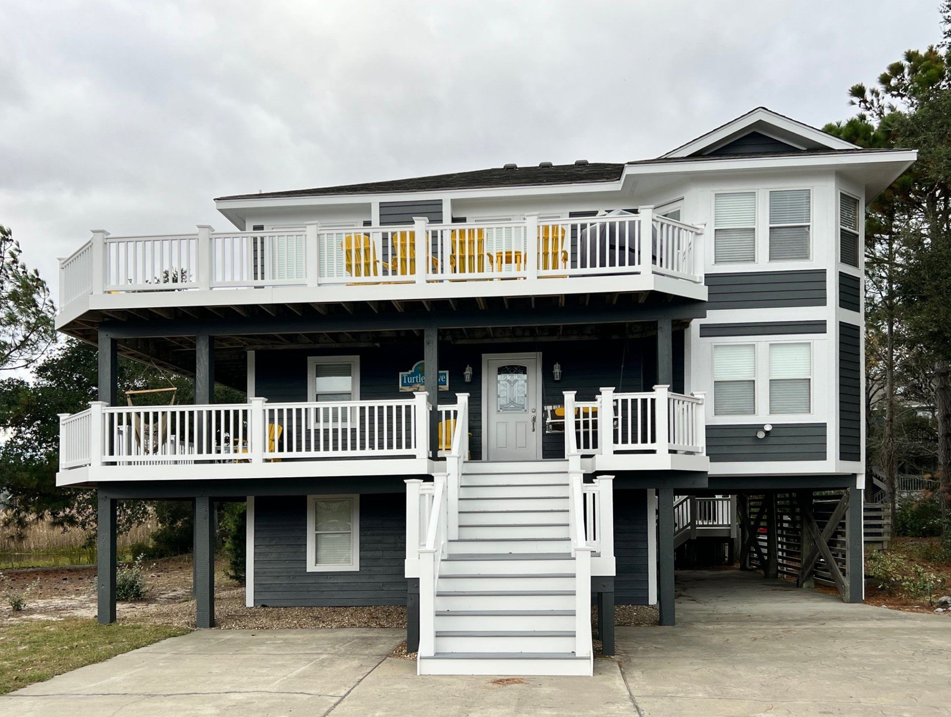 New trex deck with PVC Bands and painted the entire house as well.