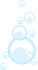 A bunch of soap bubbles are floating in the air on a white background.