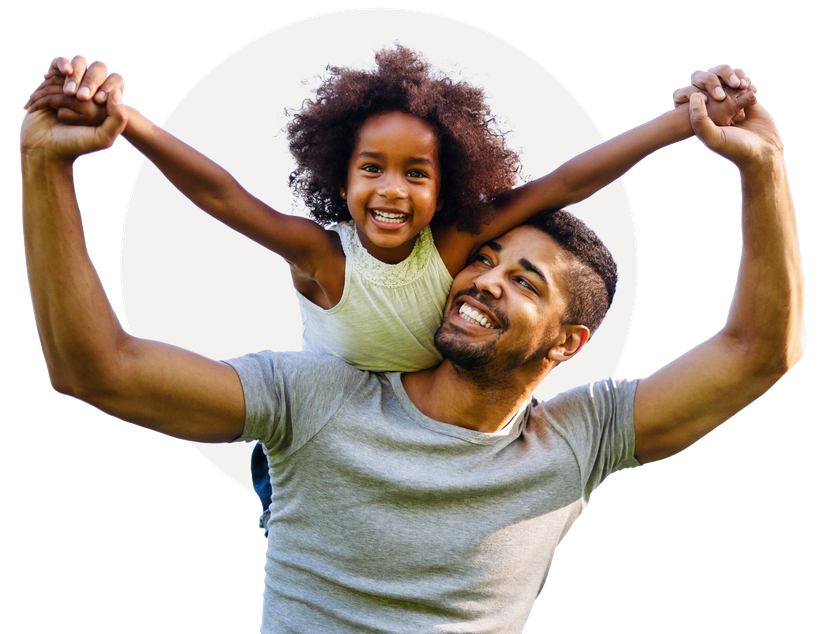 Father and Daughter celebrating a pain free life after chiropractic care and physical therapy