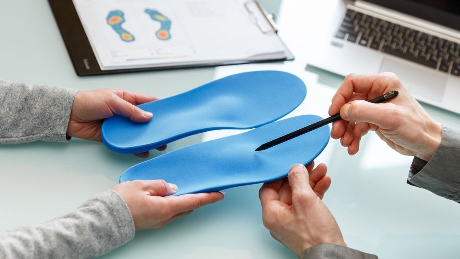 custom orthotics being evaluated