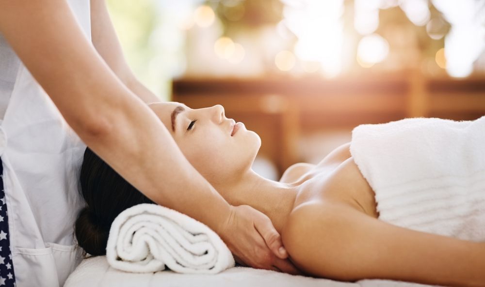 woman receiving massage therapy