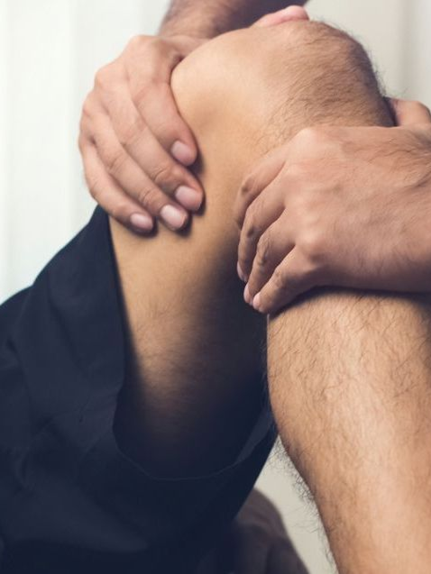 knee surgery patient recieving massage after surgery