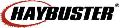 haybuster logo. black letters.