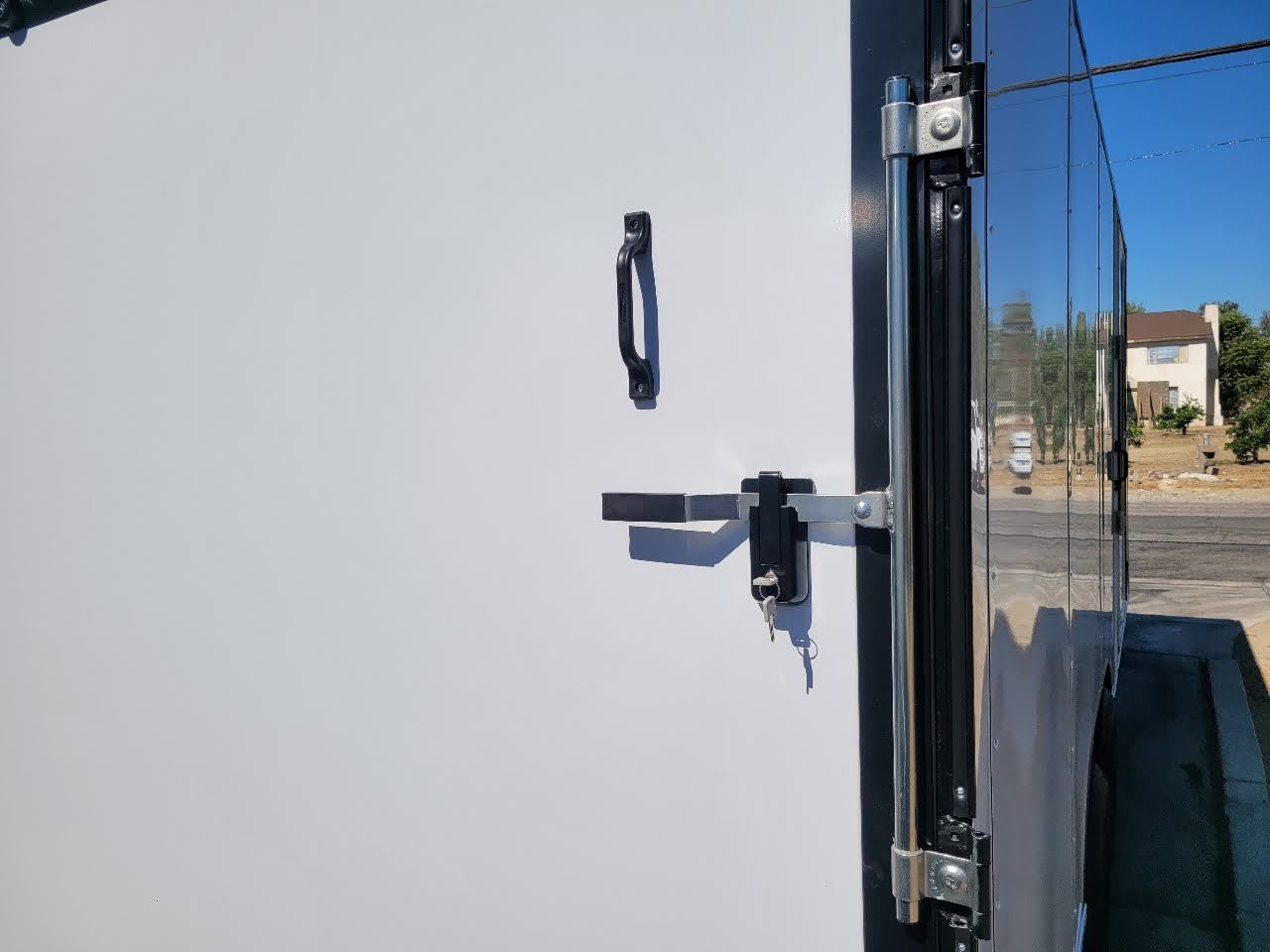 White Enclosed Trailer Door View