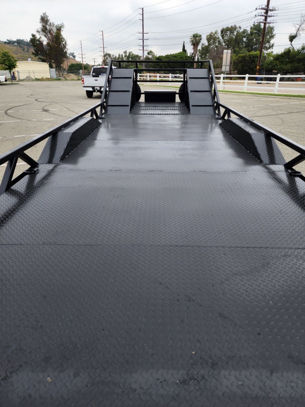 2 Car Flatbed Rear View Closeup