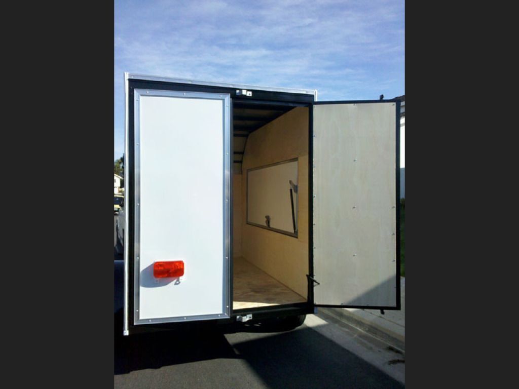 Half Door Opened White Concession Trailer