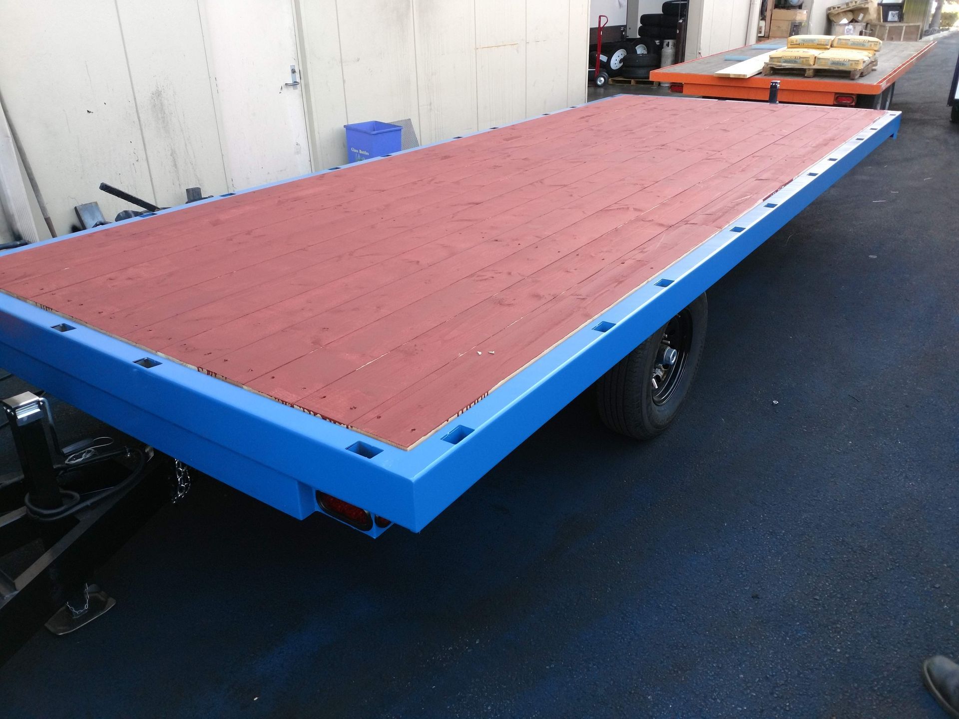 Red Flatbed Rear Left Side View