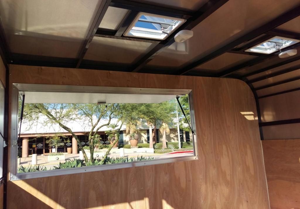 Interior Opened White Concession Trailer