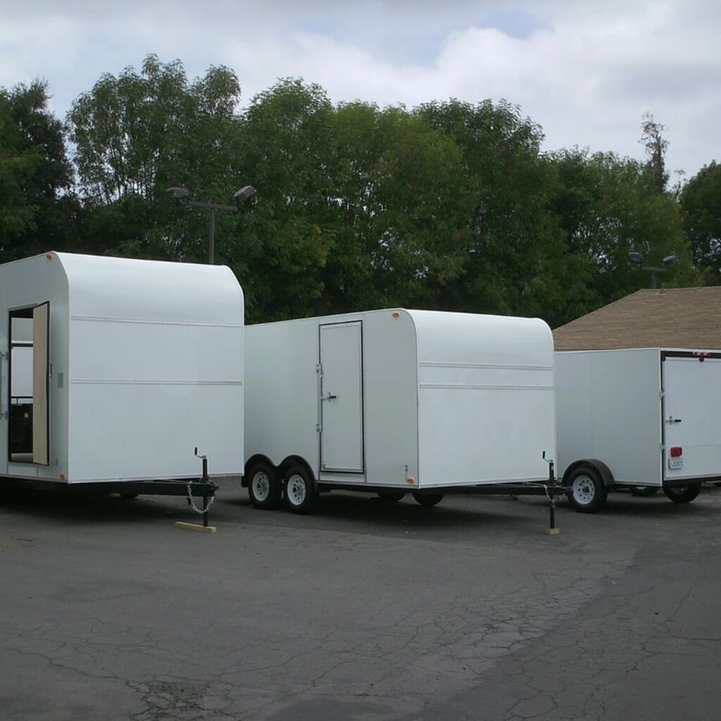 Parked White Trailers