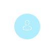 Círculo azul claro com o contorno branco de uma pessoa.