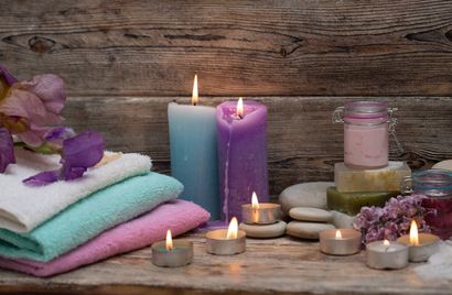 asciugamani e candele