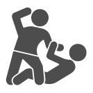 A man in a hooded jacket is covering a woman 's face.