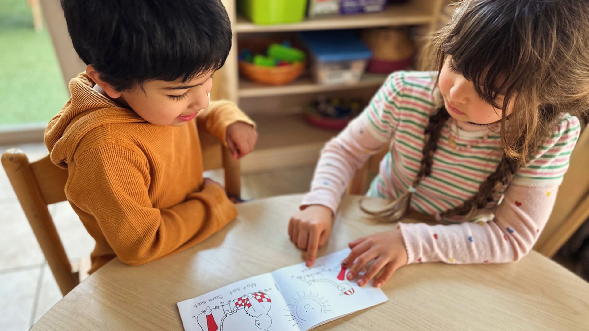 montessori child working with speech language activity
