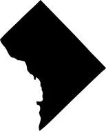 Silhouette of the state of Virginia in black against a white background.