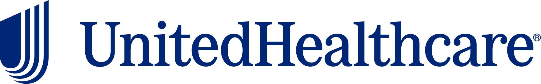 UnitedHealthcare logo in blue with stylized stripes on a white background