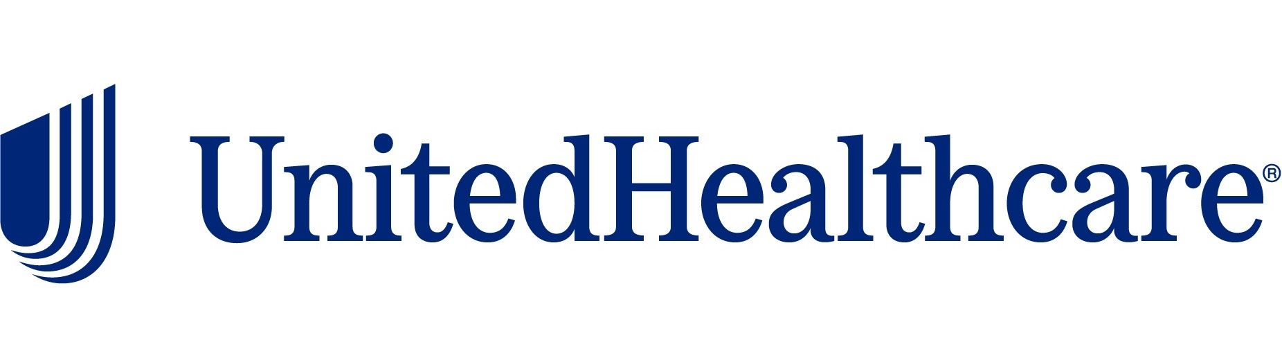 UnitedHealthcare logo in blue with stylized stripes on a white background