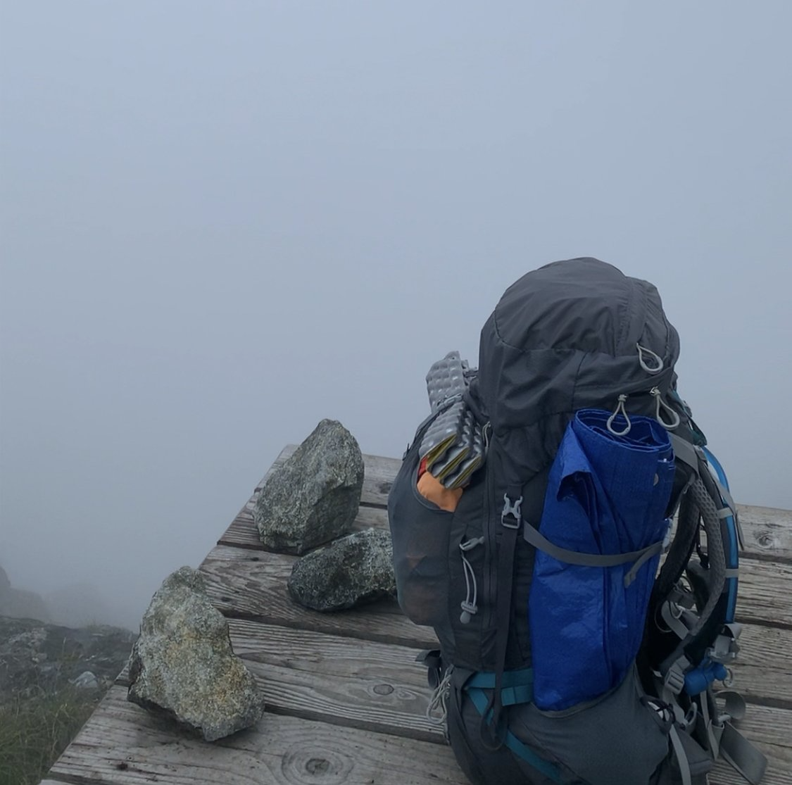 Fog on the ridge of Golden Ears mountain, BC, Canada