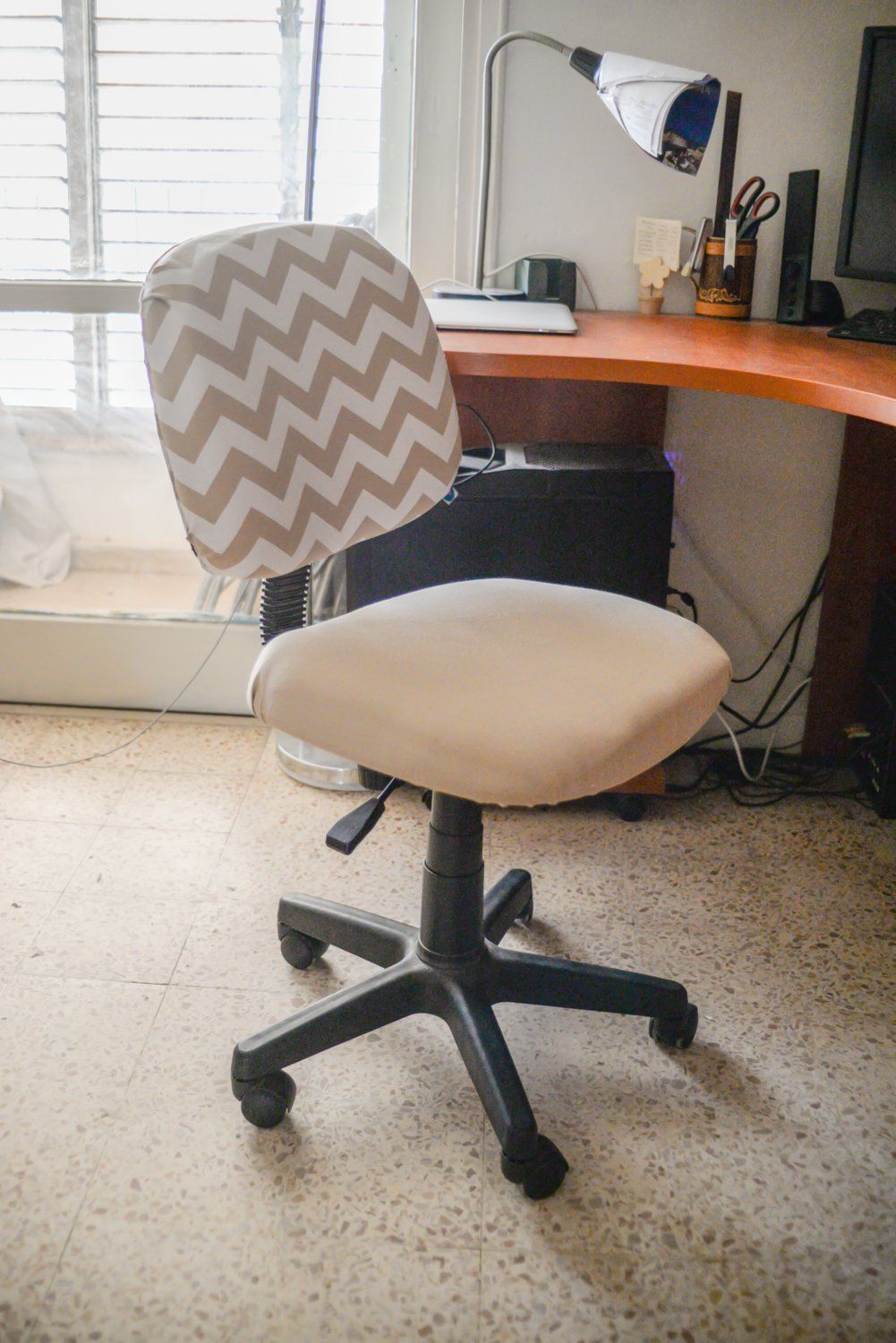 Reupholstered office chair